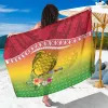 Vanuatu cotton Lavalava beard skirt Sarong Sarong Pareo skirt custom floral pattern Qni shawl style details Picture